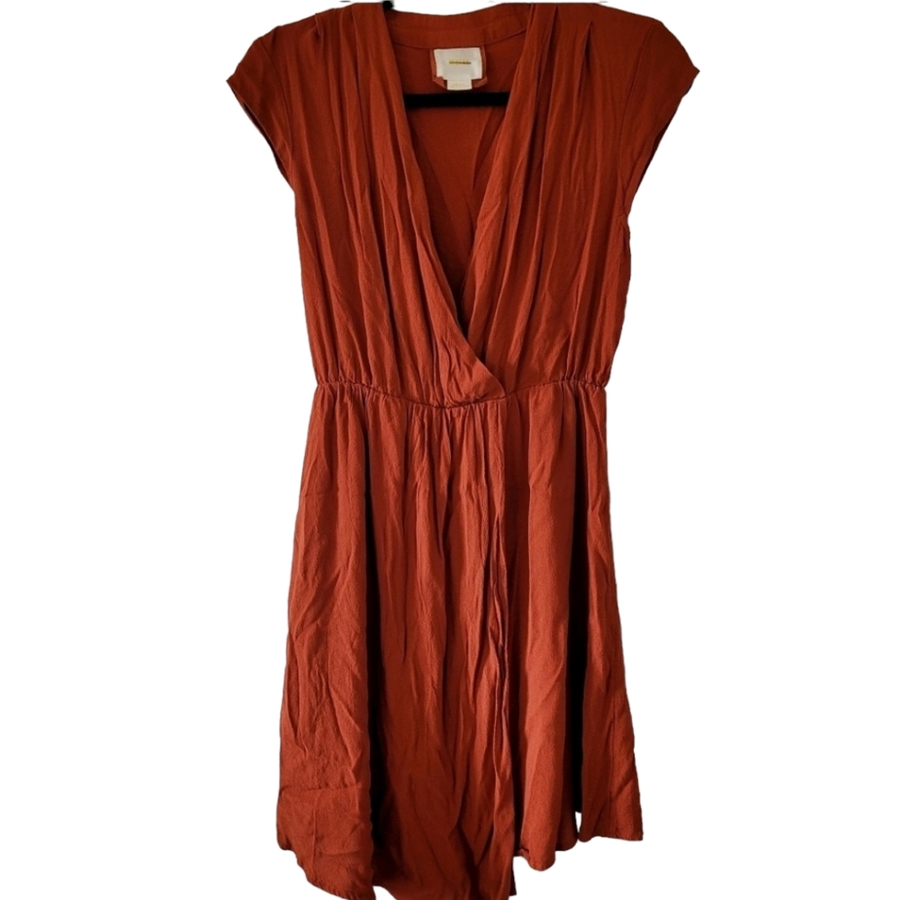 Anthropologie Maeve Noronha Wrao Dress Small Burnt Orange - Picture 1 of 9